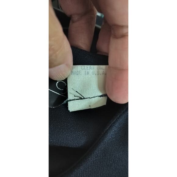 3953)Vtg Cynthia Howie Maggie Boutique Navy White Short Sleeve Sheath Dress 16 - Picture 7 of 7